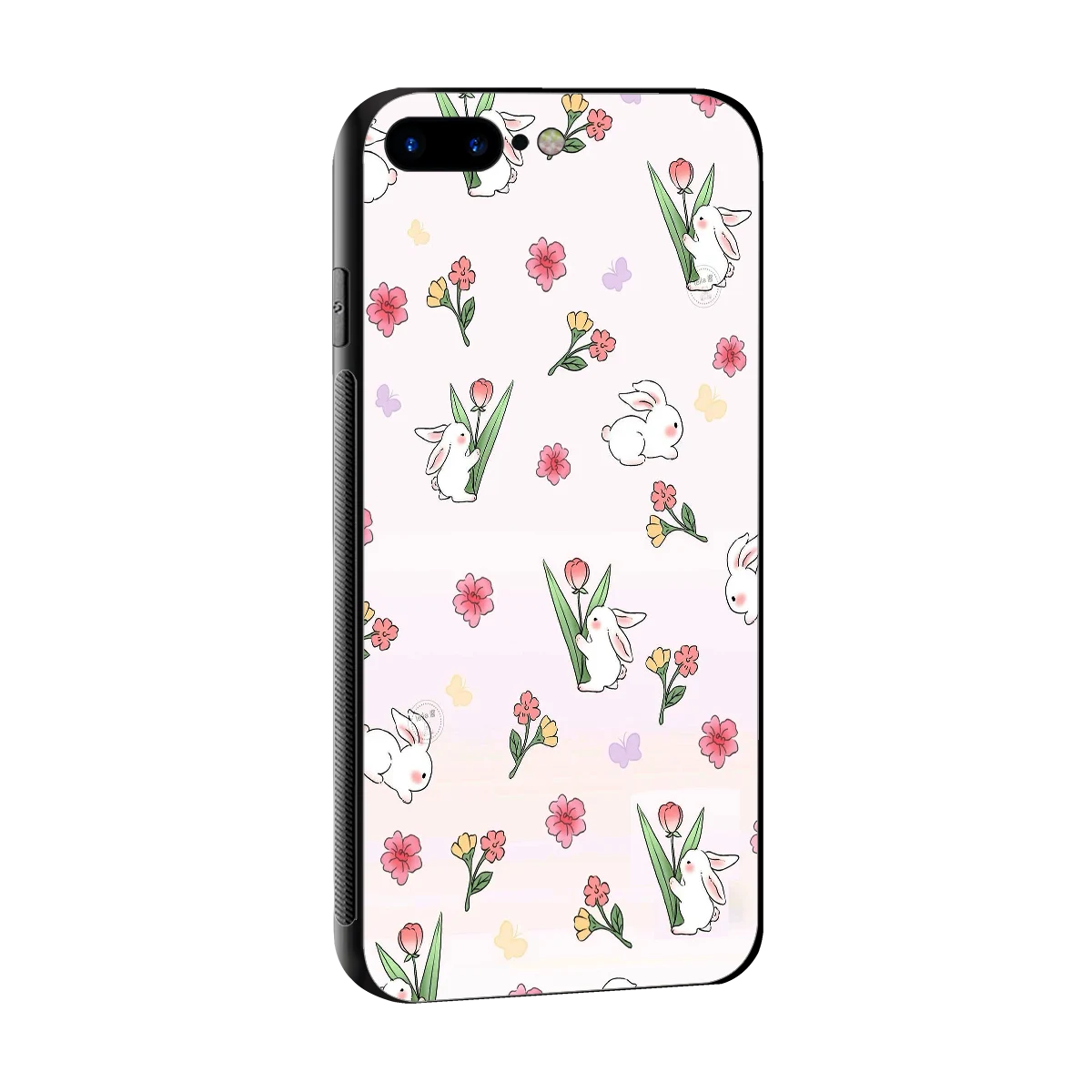 Bunny Bliss sleek iphone 8 plus cover with tempered glass back and TPU edges