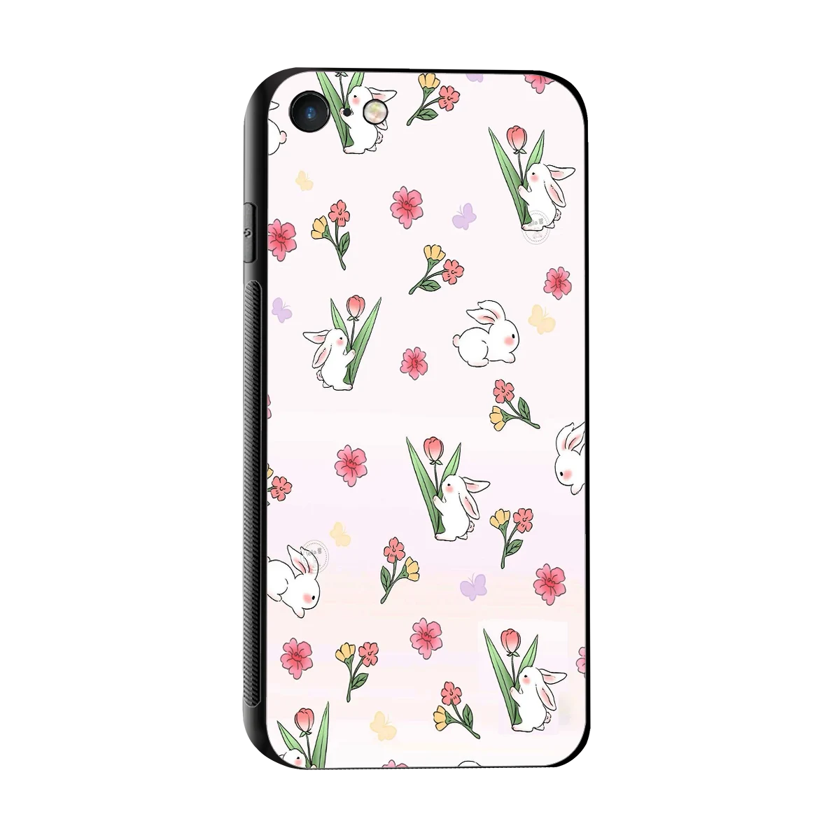 Bunny Bliss sleek iphone 7 cover with tempered glass back and TPU edges