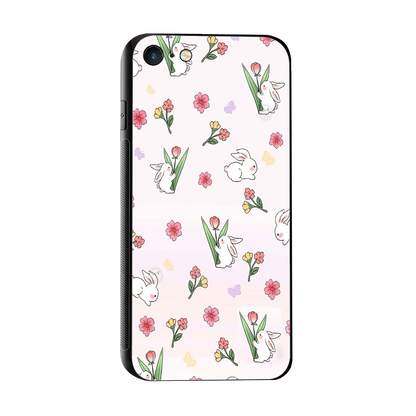 Bunny Bliss sleek iphone 7 cover with tempered glass back and TPU edges