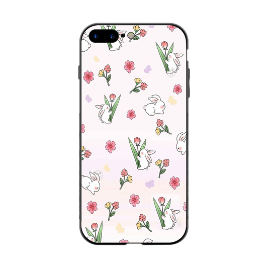 Bunny Bliss back phone cover | glass case for iphone 8 plus