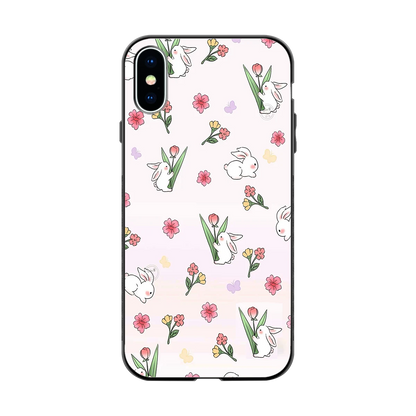 Bunny Bliss back phone cover | glass case for iphone xs