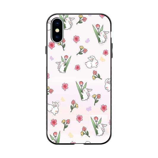 Bunny Bliss back phone cover | glass case for iphone xs