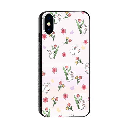 Bunny Bliss sleek iphone x cover with tempered glass back and TPU edges