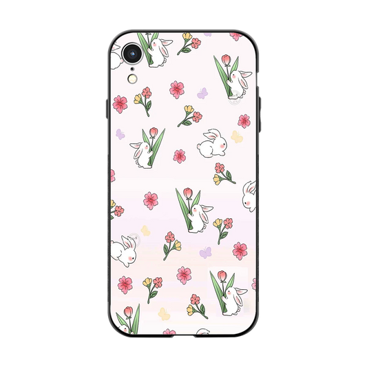 Bunny Bliss back phone cover | glass case for iphone xr