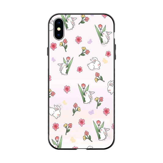 Bunny Bliss back phone cover | glass case for iphone xs max