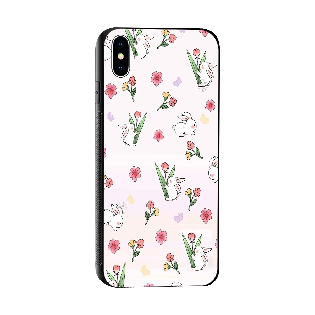 Bunny Bliss sleek iphone xs max cover with tempered glass back and TPU edges