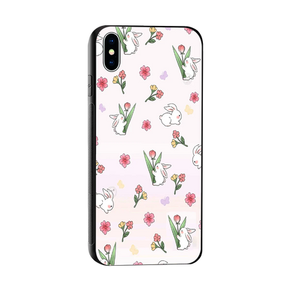 Bunny Bliss sleek iphone xs max cover with tempered glass back and TPU edges