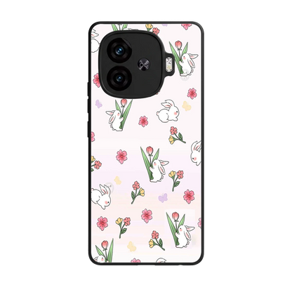 Bunny Bliss back phone cover | glass case for iqoo neo 10r 5g