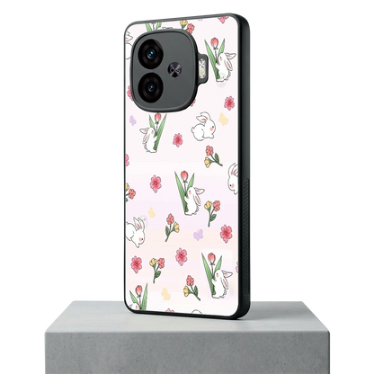 Bunny Bliss iqoo neo 10r 5g mobile cover | shockproof glass phone case
