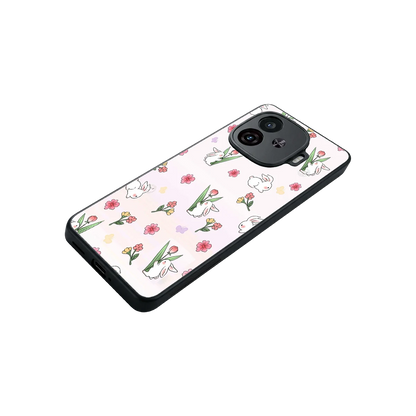 Bunny Bliss stylish phone case for iqoo neo 10r 5g | glossy glass and slim fit
