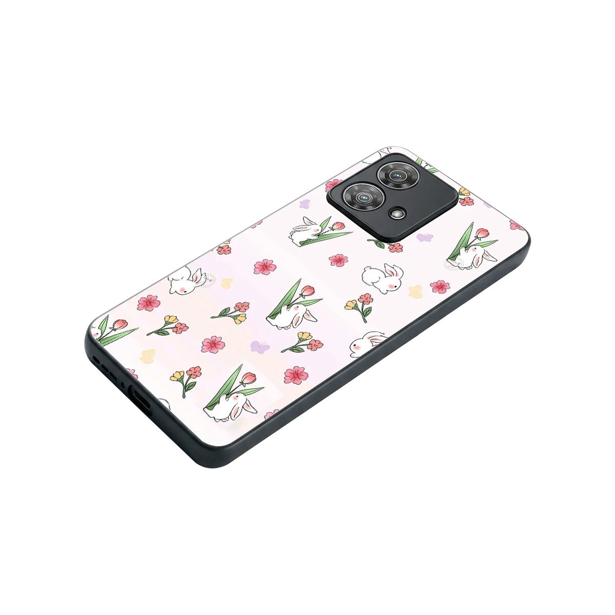 Bunny Bliss stylish phone case for motorola edge 40 neo 5g | glossy glass and slim fit