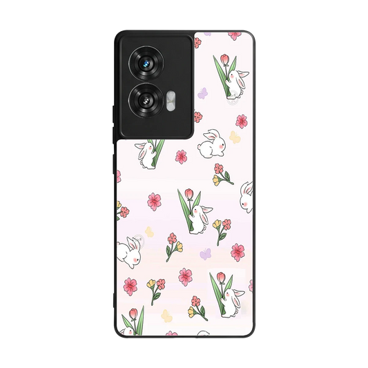 Bunny Bliss back phone cover | glass case for motorola edge 50 fusion