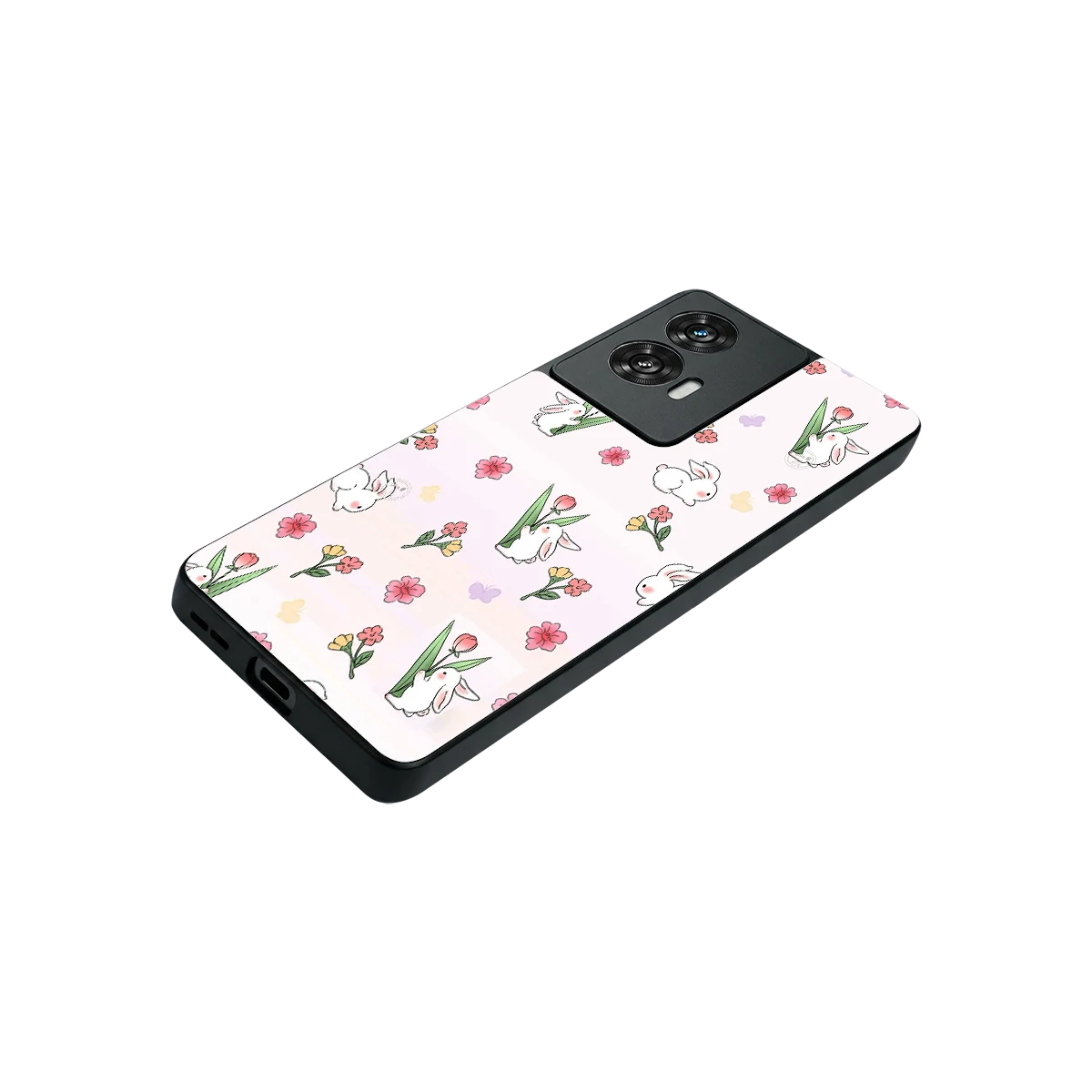 Bunny Bliss stylish phone case for motorola edge 50 fusion | glossy glass and slim fit