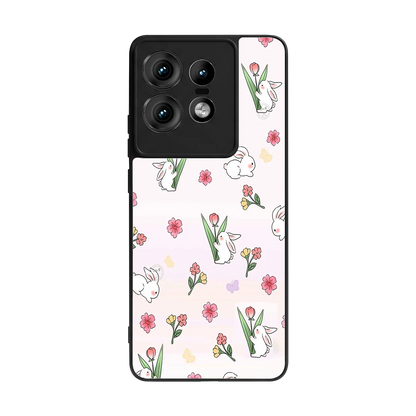 Bunny Bliss back phone cover | glass case for motorola edge 50 pro