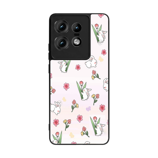 Bunny Bliss back phone cover | glass case for motorola edge 50 pro