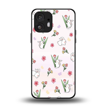 Bunny Bliss back phone cover | glass case for nothing phone 2