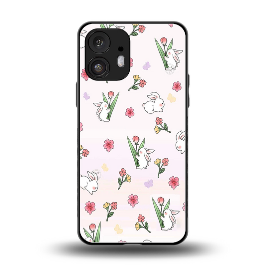 Bunny Bliss back phone cover | glass case for nothing phone 2