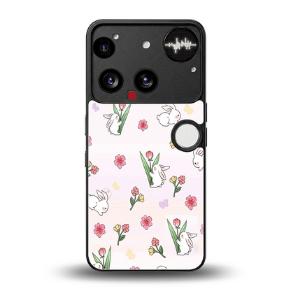 Bunny Bliss back phone cover | glass case for nothing phone 3