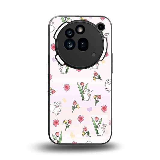 Bunny Bliss back phone cover | glass case for nothing phone 3a pro