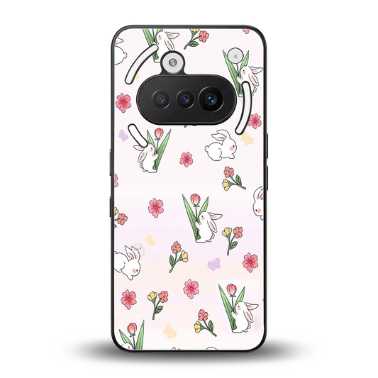 Bunny Bliss back phone cover | glass case for nothing phone 3a