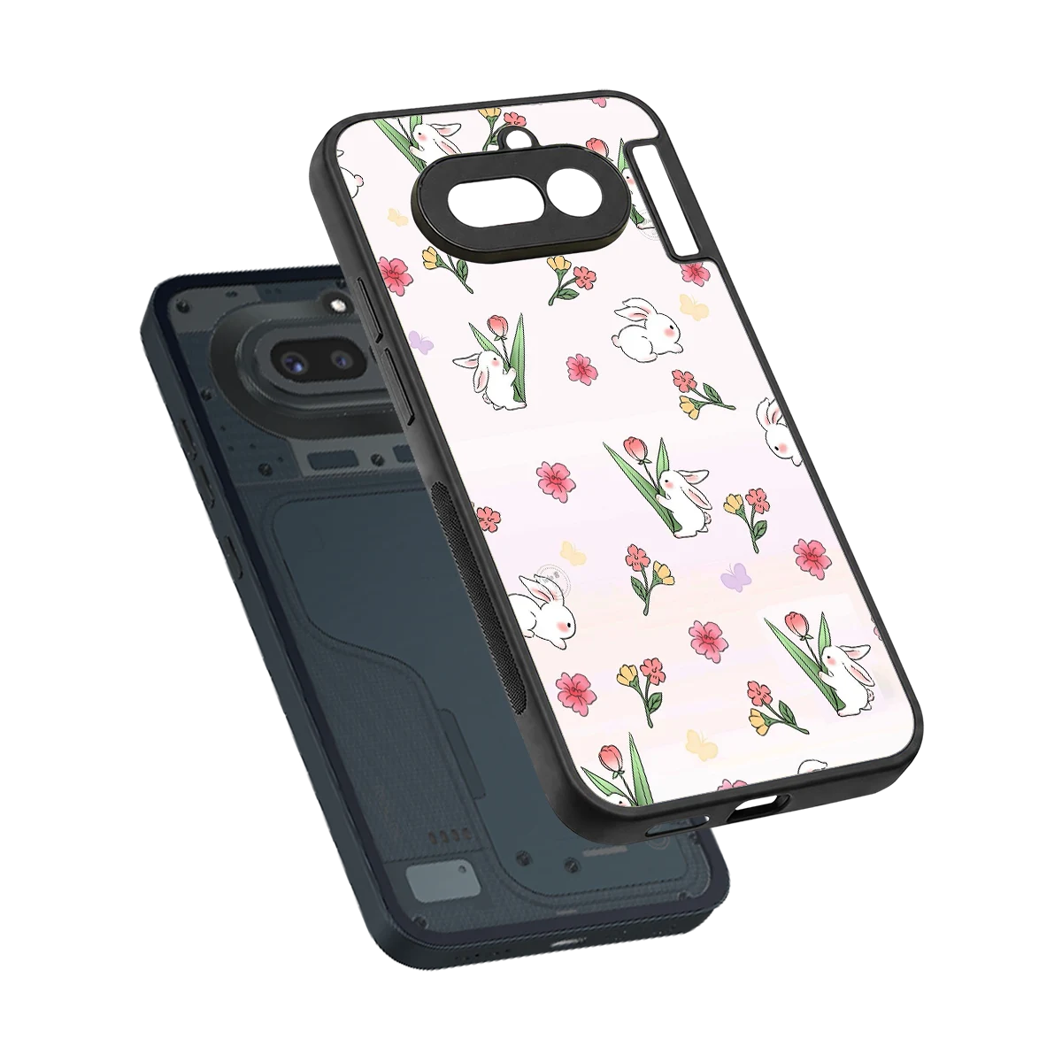 Bunny Bliss sleek nothing phone 4a cover with tempered glass back and TPU edges