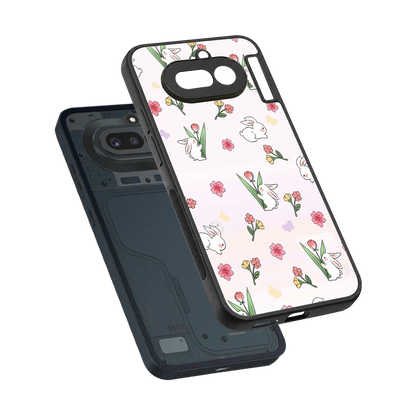 Bunny Bliss sleek nothing phone 4a cover with tempered glass back and TPU edges
