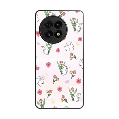 Bunny Bliss back phone cover | glass case for oneplus 13r