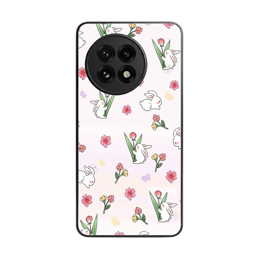 Bunny Bliss back phone cover | glass case for oneplus 13r