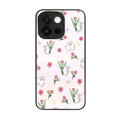 Bunny Bliss back phone cover | glass case for oneplus 13s