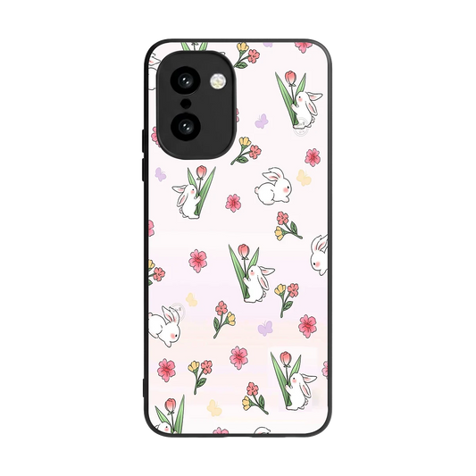 Bunny Bliss back phone cover | glass case for oneplus 15r