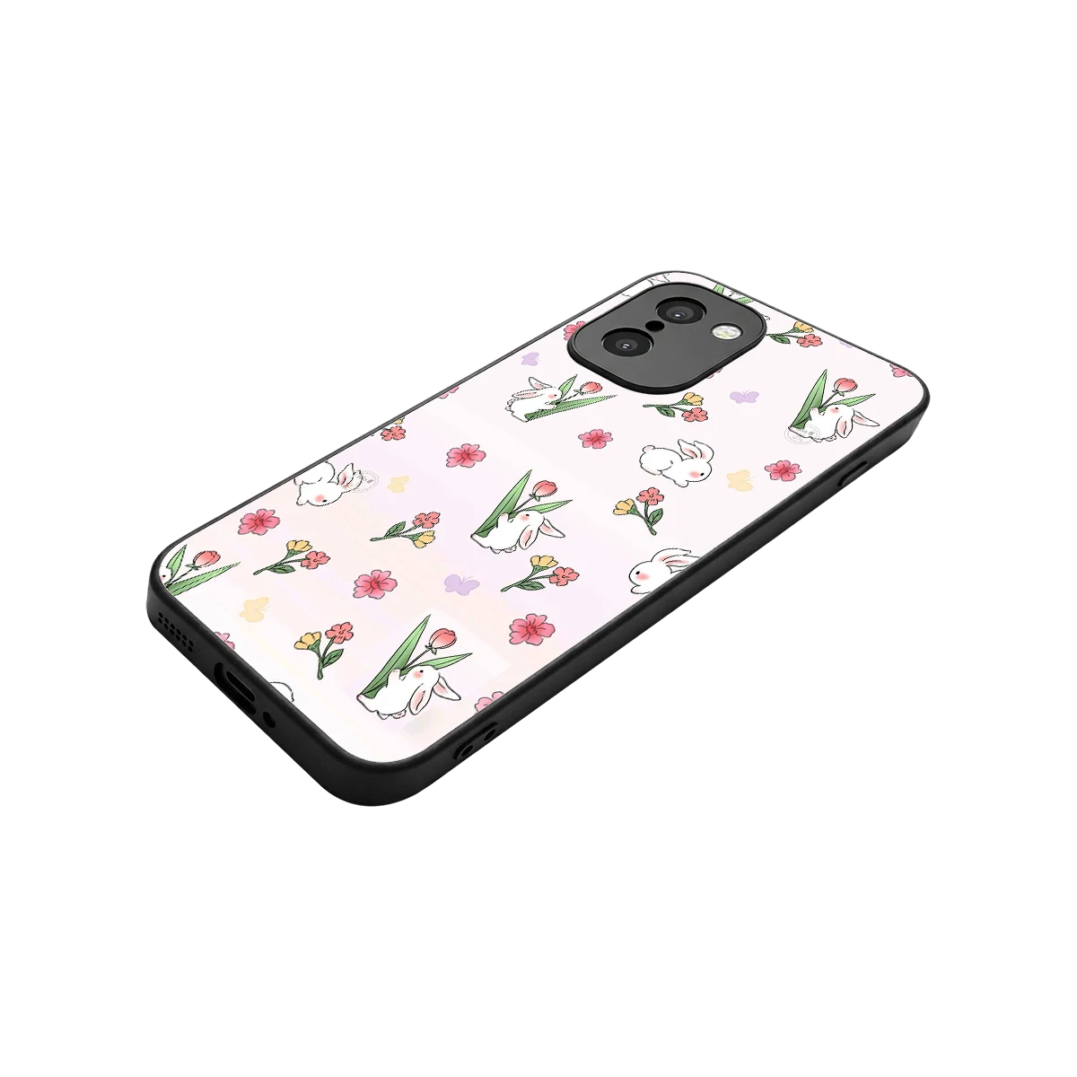 Bunny Bliss stylish phone case for oneplus 15r | glossy glass and slim fit