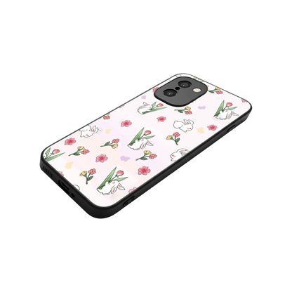 Bunny Bliss stylish phone case for oneplus 15r | glossy glass and slim fit