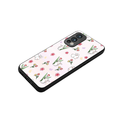 Bunny Bliss stylish phone case for oneplus nord 2 | glossy glass and slim fit