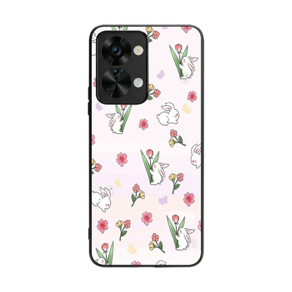 Bunny Bliss back phone cover | glass case for oneplus nord 2t