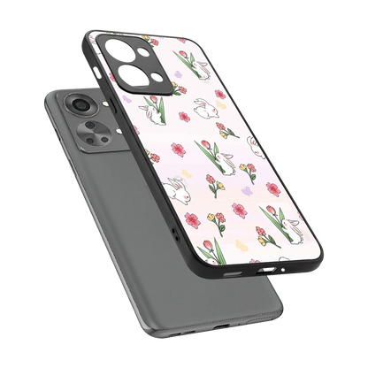Bunny Bliss sleek oneplus nord 2t cover with tempered glass back and TPU edges