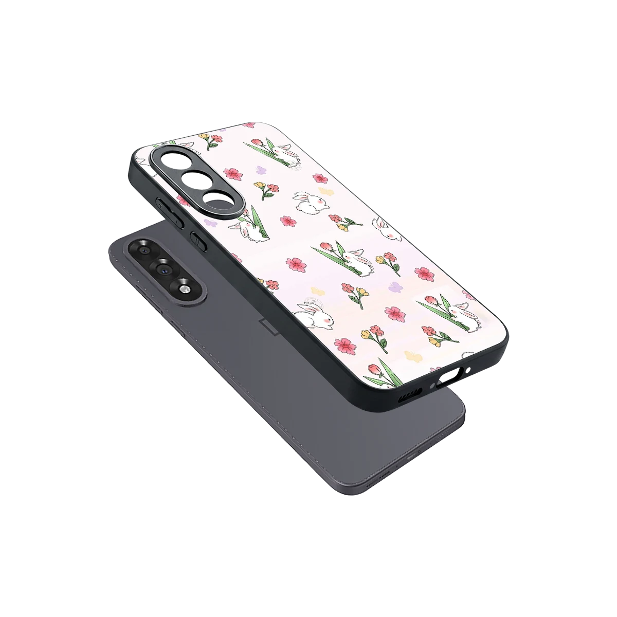 Bunny Bliss sleek oneplus nord 5 cover with tempered glass back and TPU edges