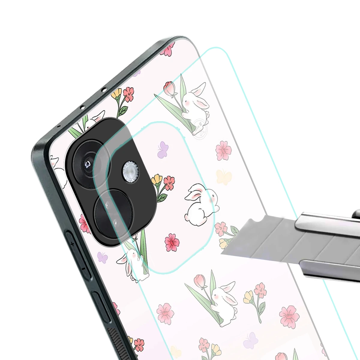 Bunny Bliss stylish phone case for oneplus nord ce 3 | glossy glass and slim fit