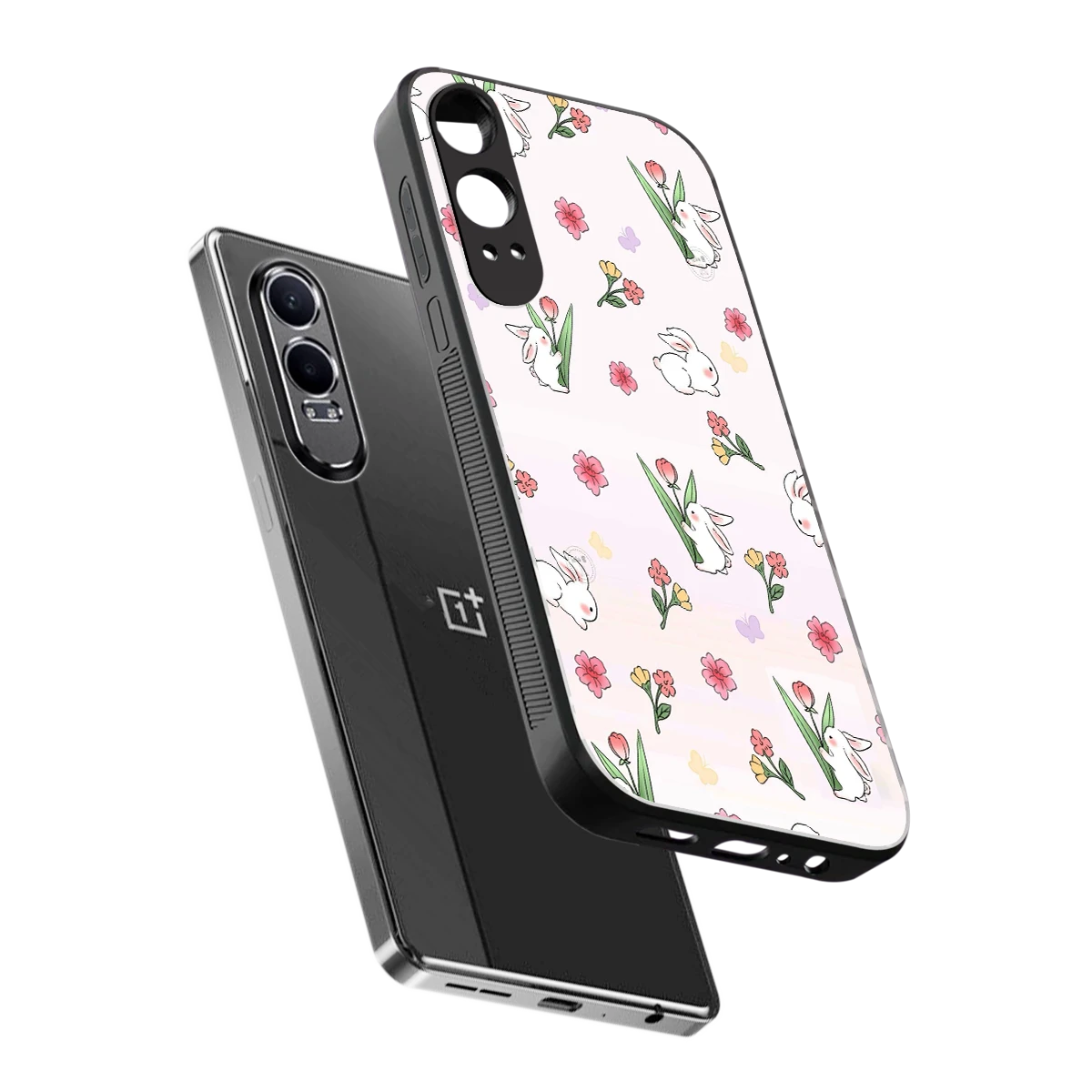 Bunny Bliss sleek oneplus nord ce 4 lite cover with tempered glass back and TPU edges
