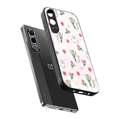 Bunny Bliss sleek oneplus nord ce 4 lite cover with tempered glass back and TPU edges
