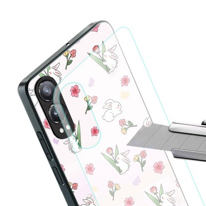 Bunny Bliss stylish phone case for oneplus nord ce 4 lite | glossy glass and slim fit