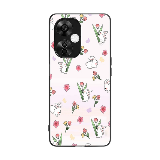 Bunny Bliss back phone cover | glass case for oneplus nord ce 3 lite