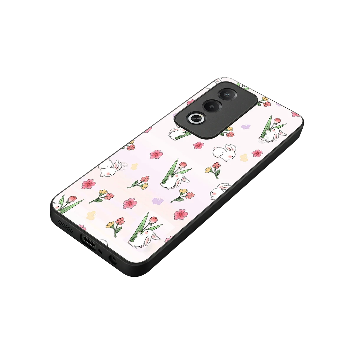 Bunny Bliss stylish phone case for oppo a3 pro | glossy glass and slim fit