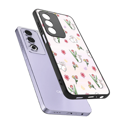 Bunny Bliss sleek oppo a3 pro cover with tempered glass back and TPU edges