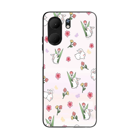 Bunny Bliss back phone cover | glass case for oppo a5x 5g