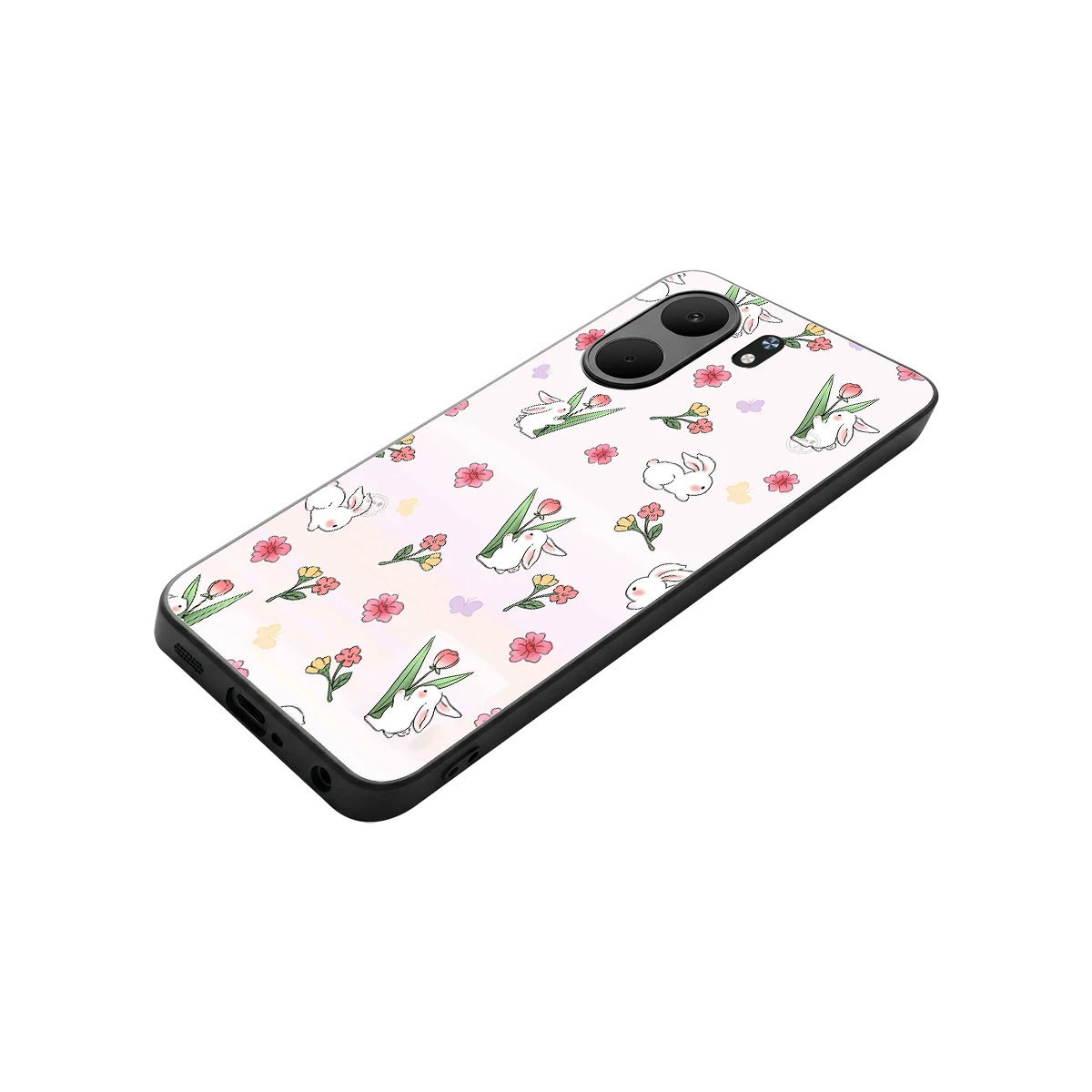 Bunny Bliss stylish phone case for oppo a5x 5g | glossy glass and slim fit