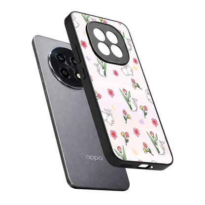Bunny Bliss sleek oppo f29 pro 5g cover with tempered glass back and TPU edges