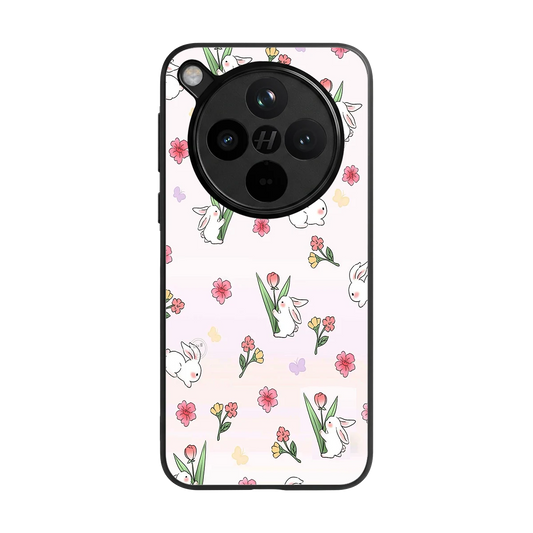 Bunny Bliss back phone cover | glass case for oppo find x8