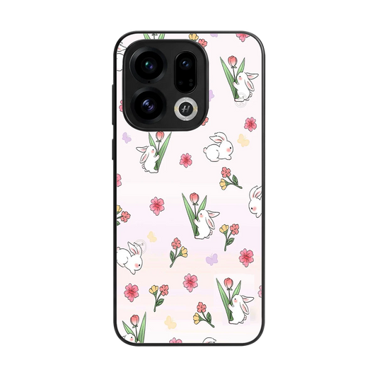 Bunny Bliss back phone cover | glass case for oppo find x9
