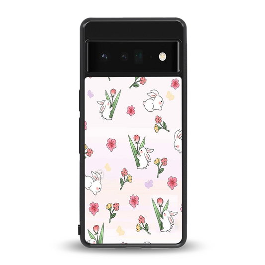 Bunny Bliss back phone cover | glass case for google pixel 6 pro