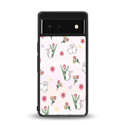 Bunny Bliss back phone cover | glass case for google pixel 6a